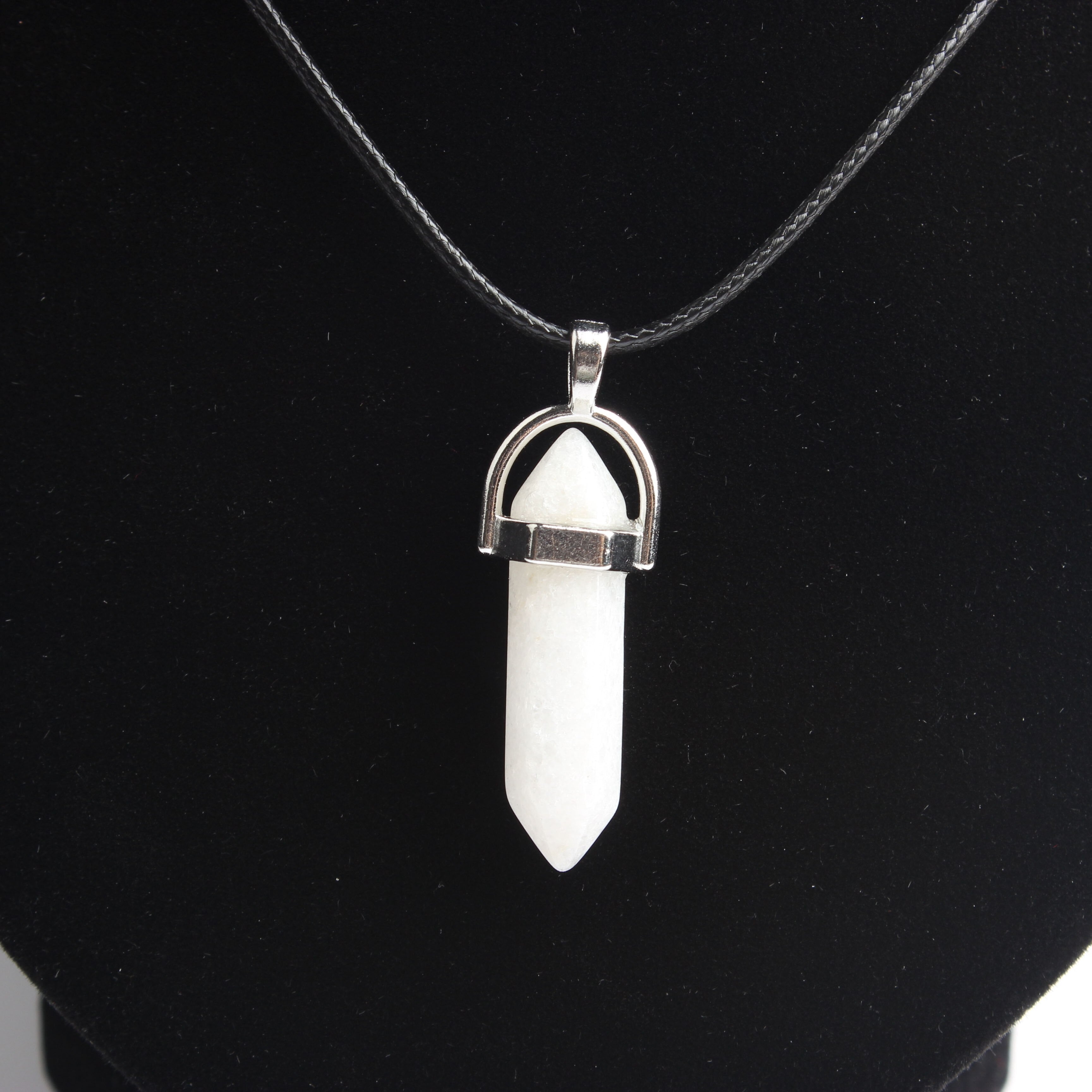 Hexagonal column necklace natural crystal pendant