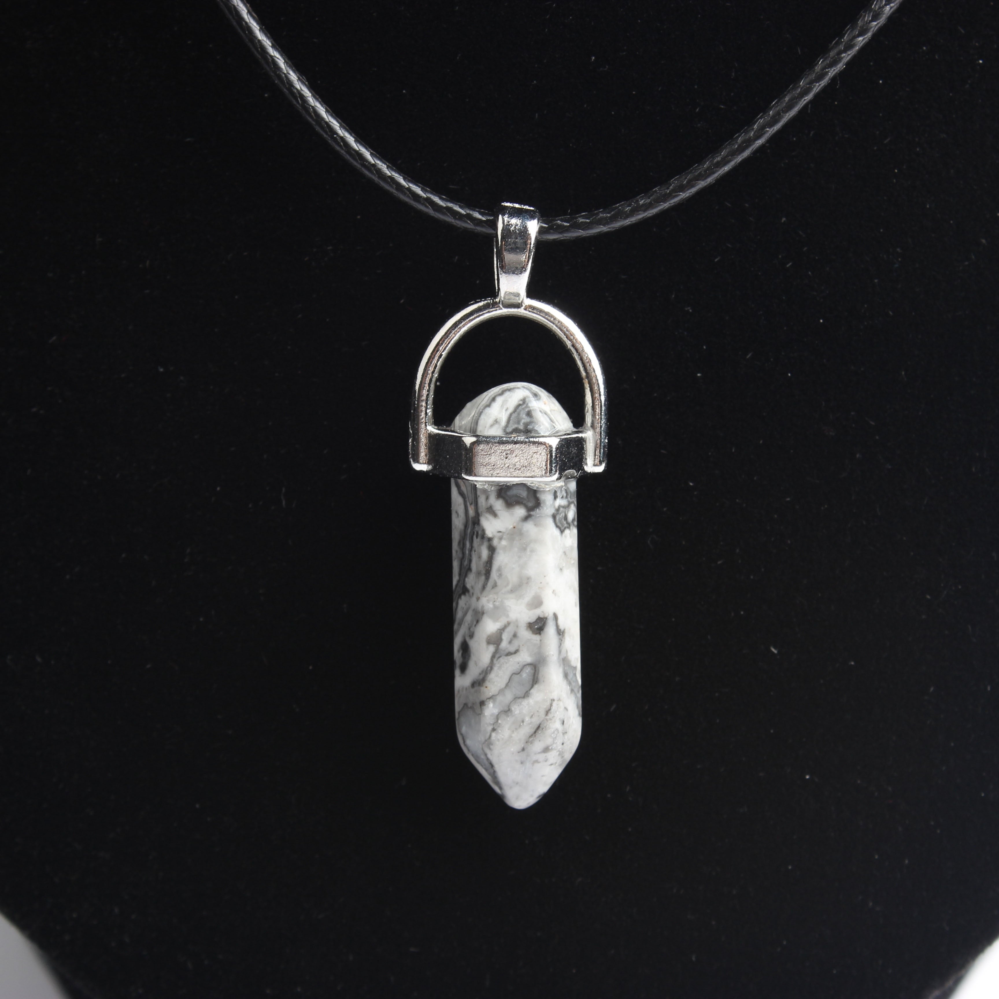 Hexagonal column necklace natural crystal pendant