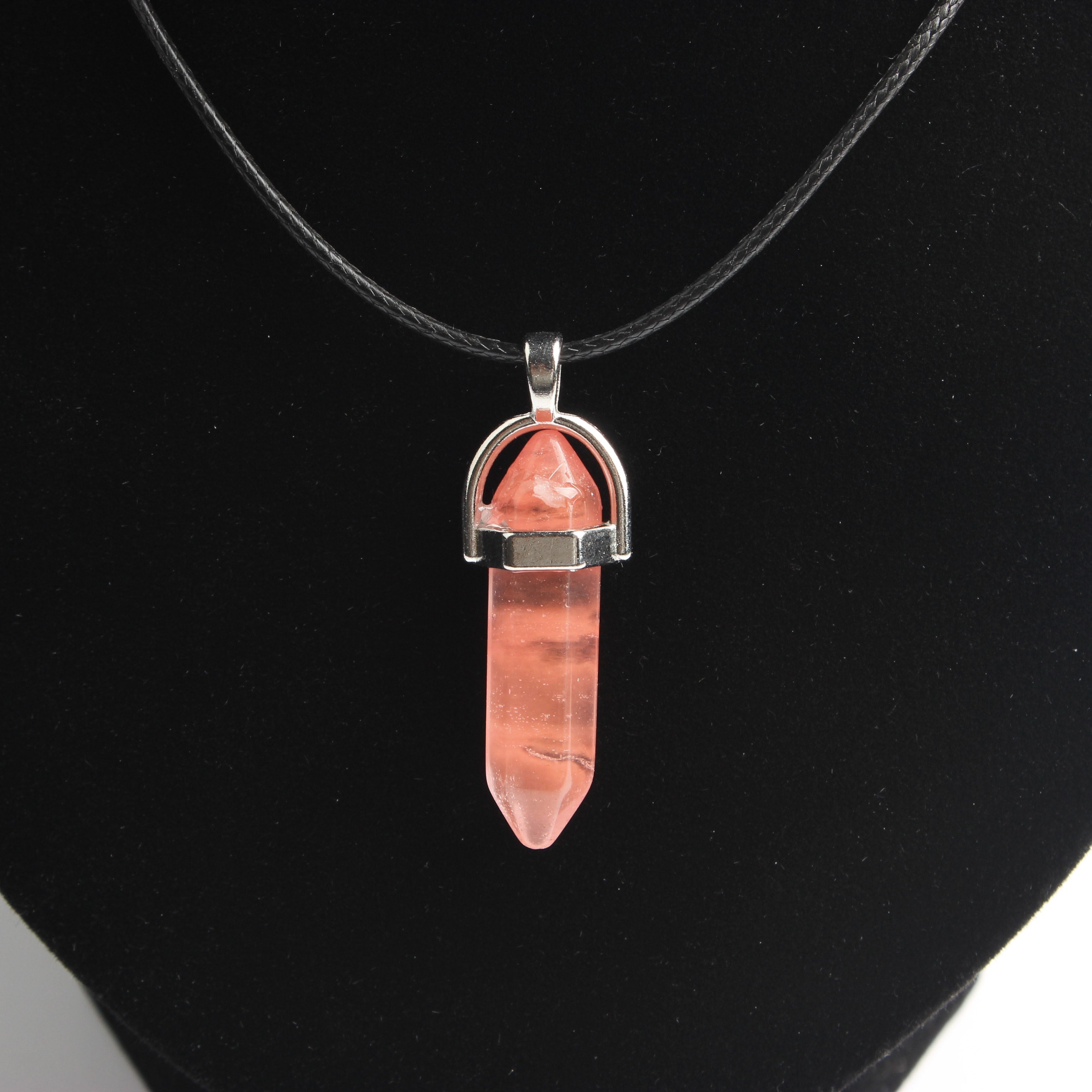 Hexagonal column necklace natural crystal pendant