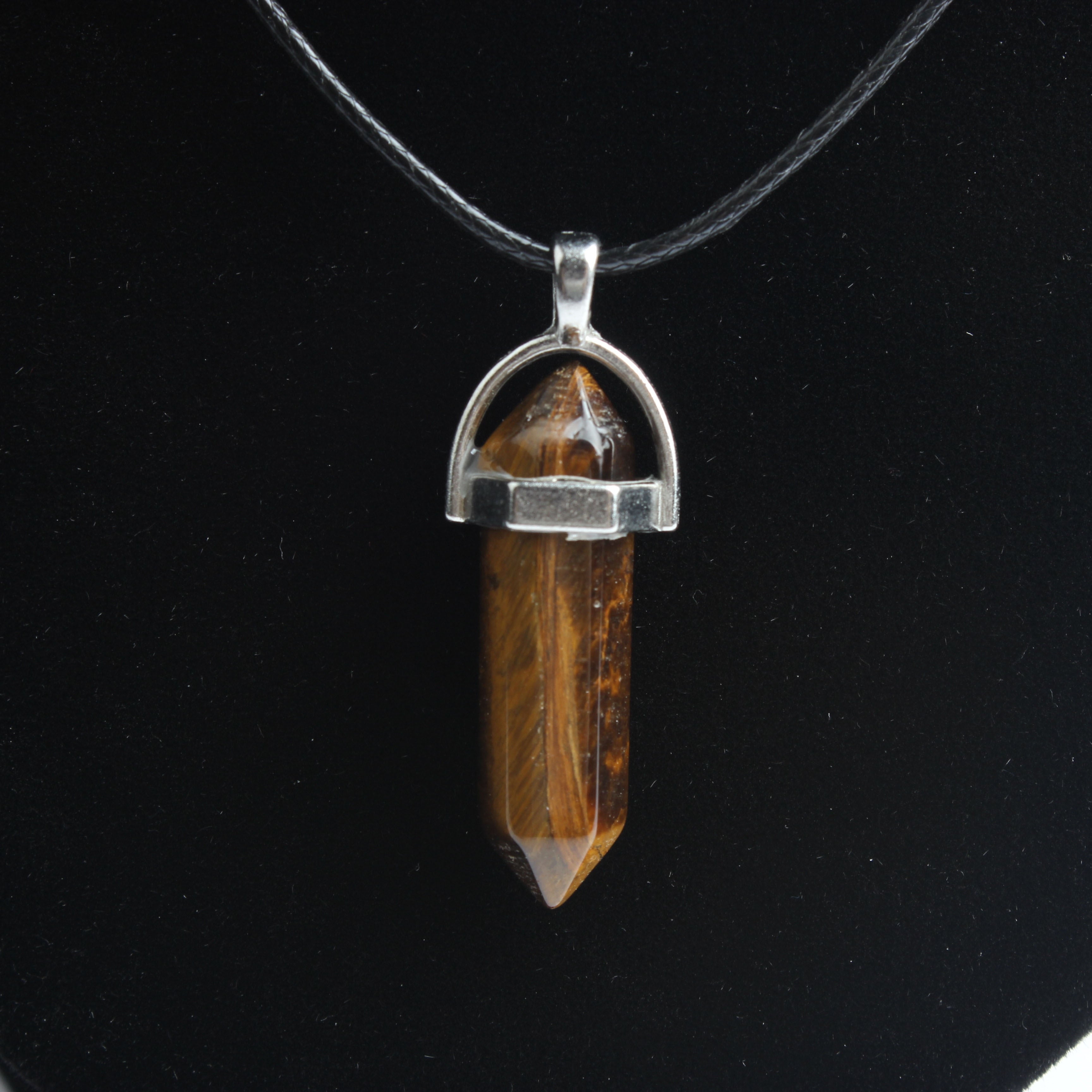 Hexagonal column necklace natural crystal pendant