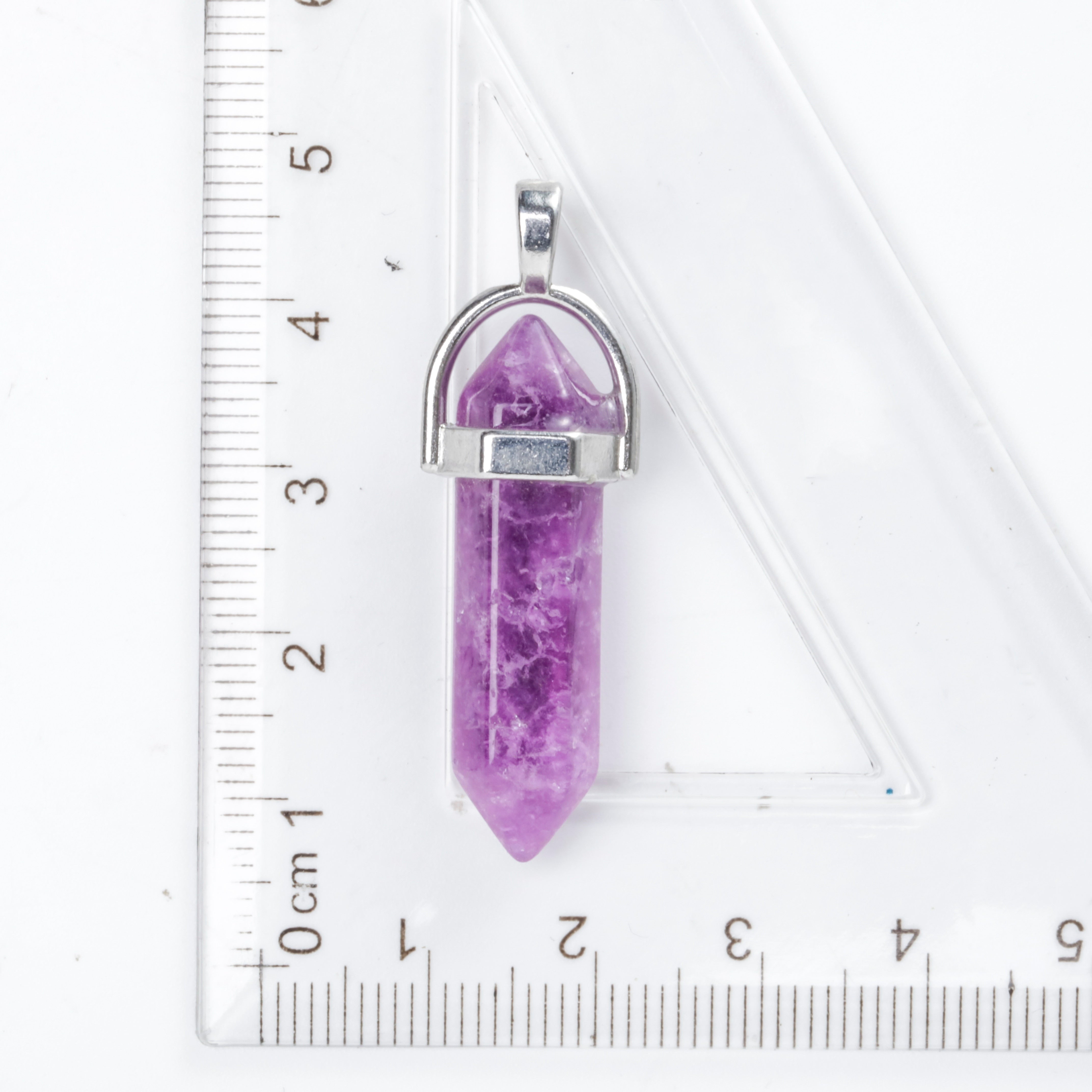 Hexagonal column necklace natural crystal pendant