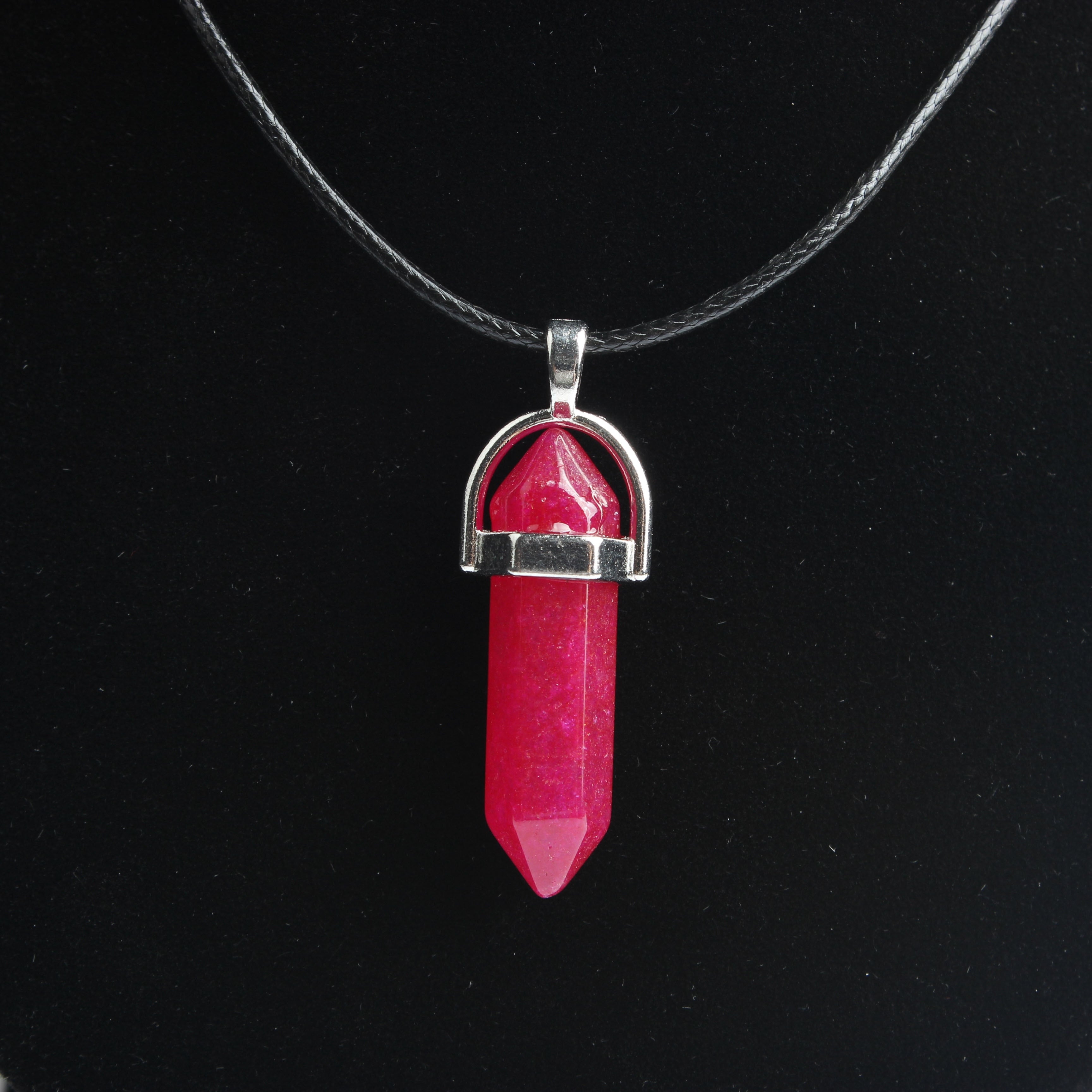 Hexagonal column necklace natural crystal pendant