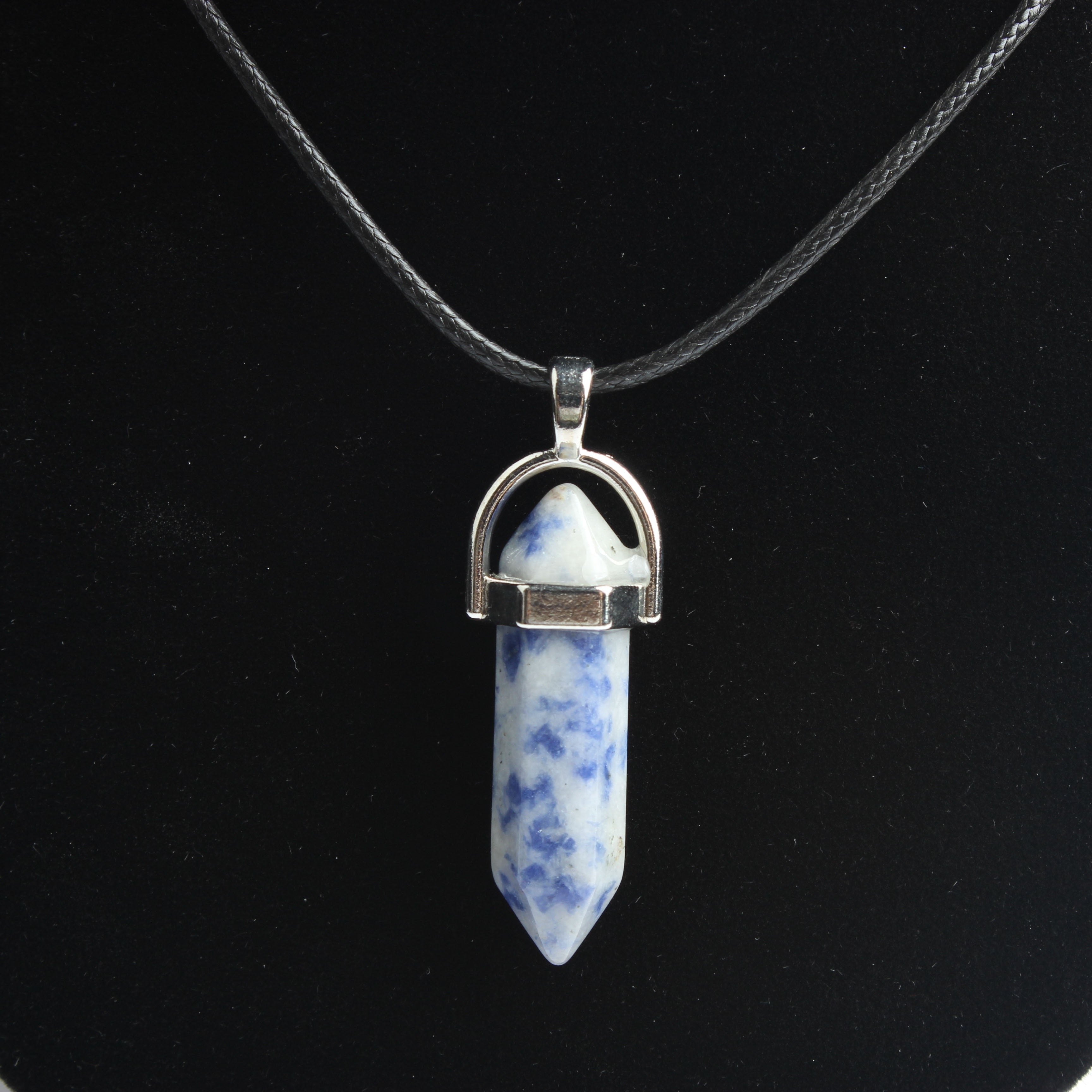 Hexagonal column necklace natural crystal pendant