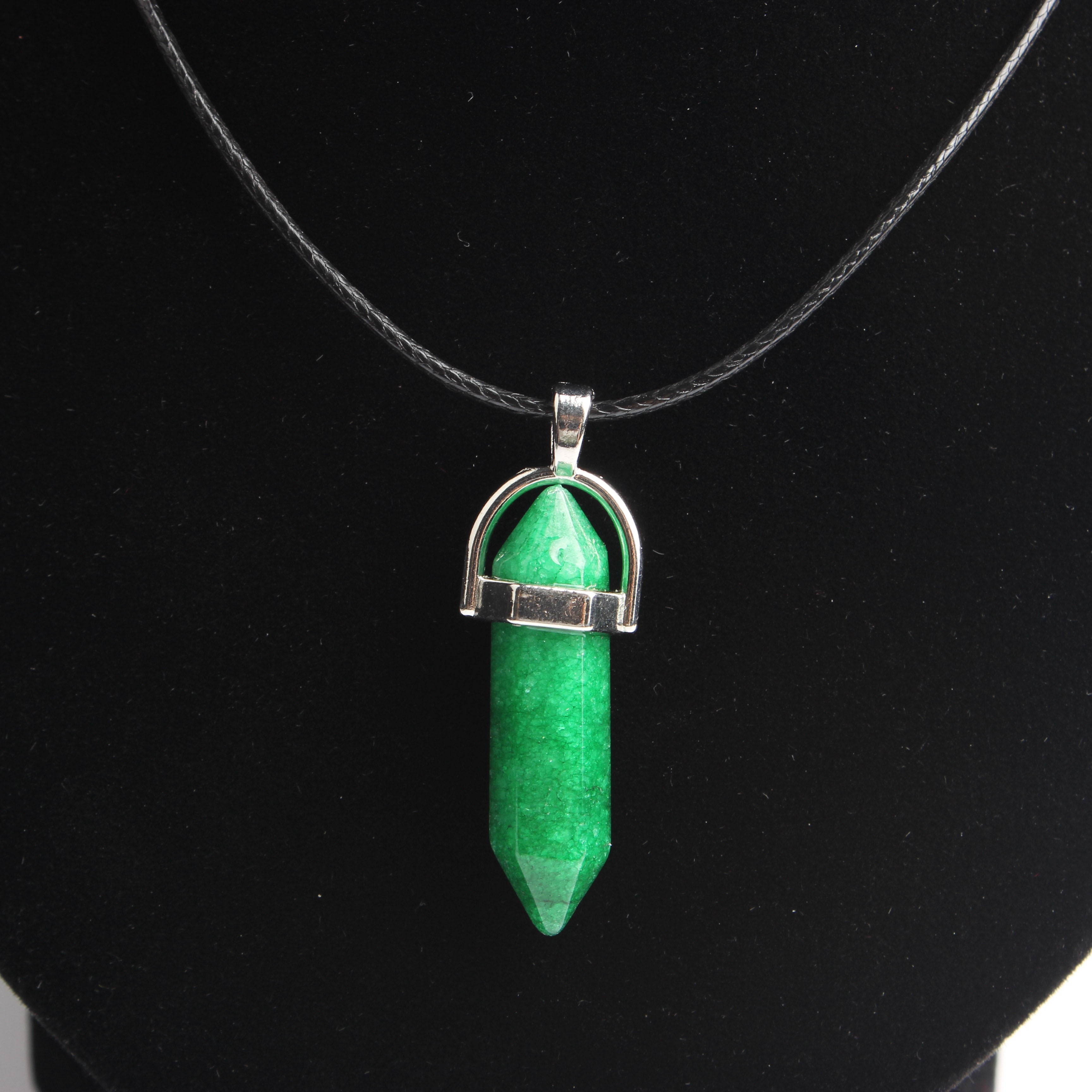 Hexagonal column necklace natural crystal pendant
