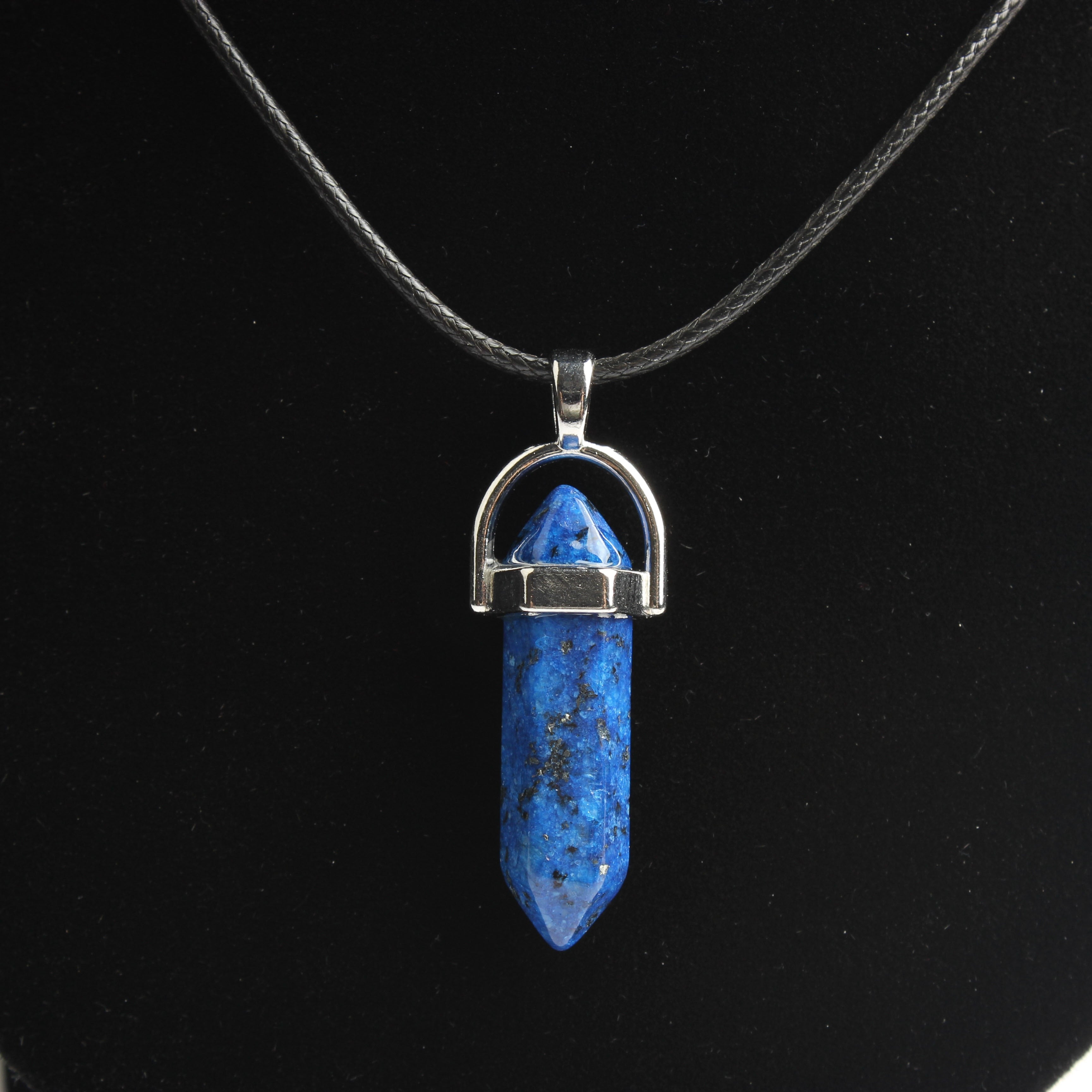 Hexagonal column necklace natural crystal pendant