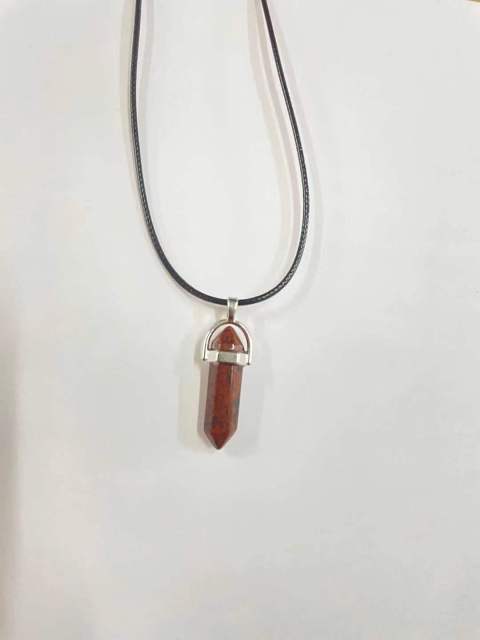 Hexagonal column necklace natural crystal pendant