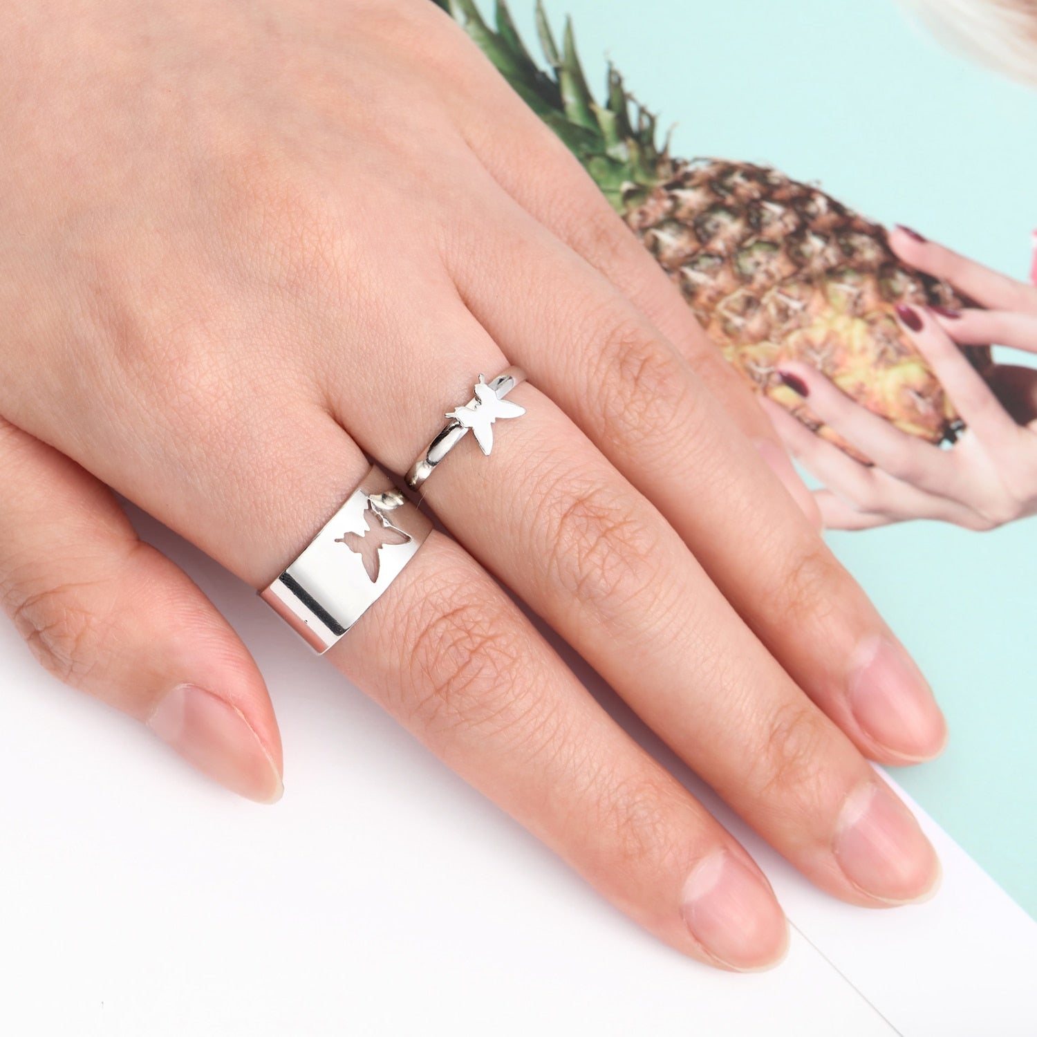 Fashion Elegant Imitation Pearl Adjustable Opening Rings For Women