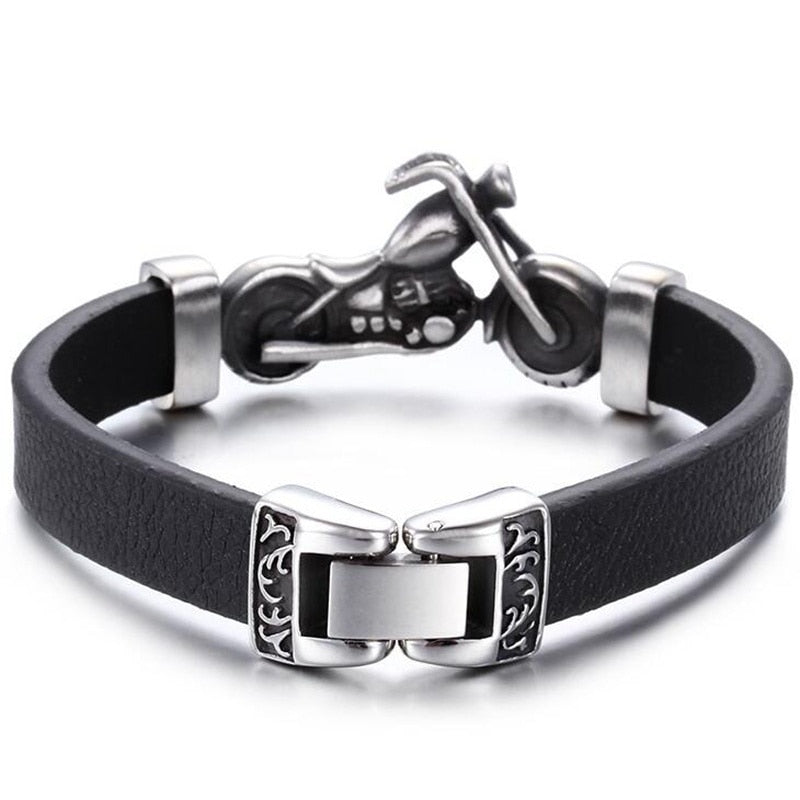 Unique Men  Metal Motorcycle and Skeleton Charm Bracelet