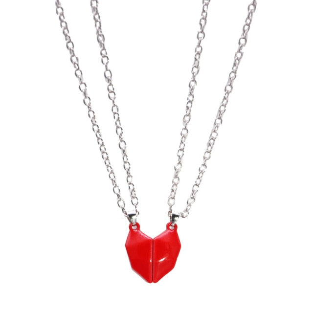 Magnetic Couple Necklace Lovers Heart Pendant