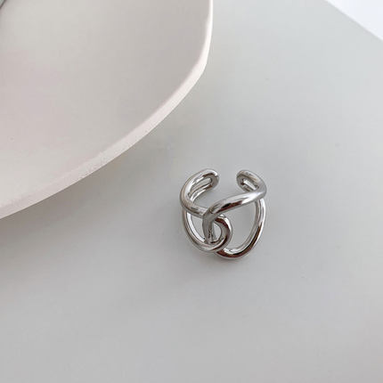 Korean Vintage Metal Silver Color Open Ring