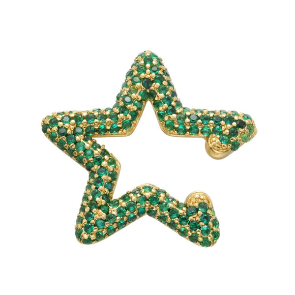 Pendientes pequeños con forma de estrella de cristal y circonitas cúbicas AAA para mujer