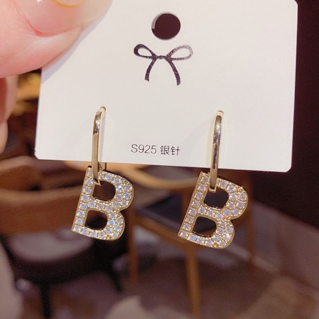 Exaggerated Rhinestone Shiny Circle Hoop Earrings
