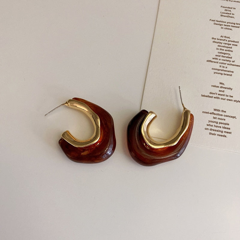 New Trendy Transparent Resin Hoop Earrings