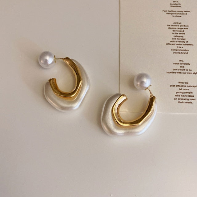 New Trendy Transparent Resin Hoop Earrings