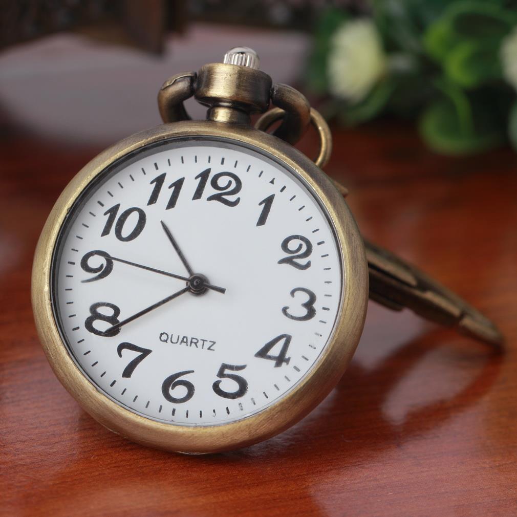 Retro Bronze Quartz vintage Movement pocket watch