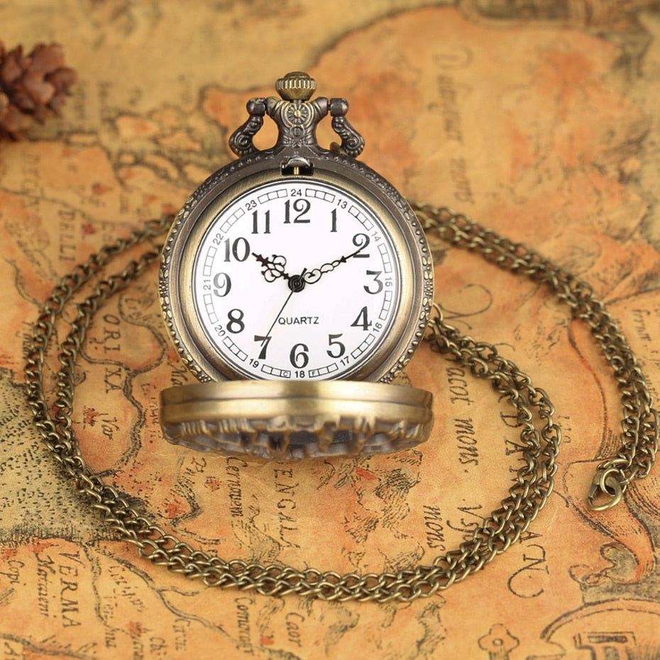 Hollow Life Tree Quartz Pocket Watch