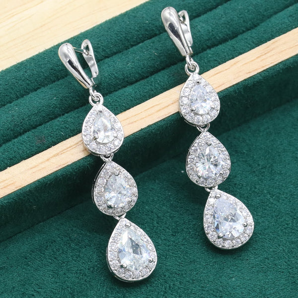 Exquisitos pendientes largos de plata 925 para mujer