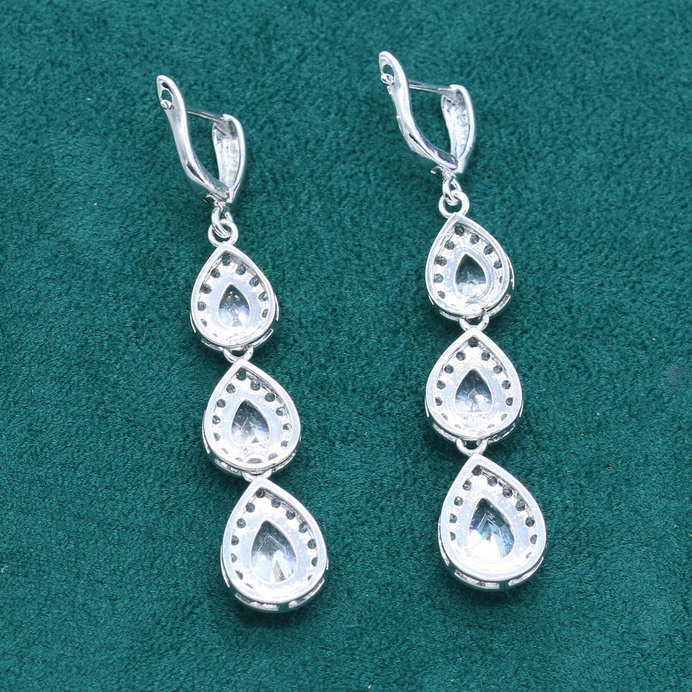Exquisite 925 Silver Long Earrings For Women