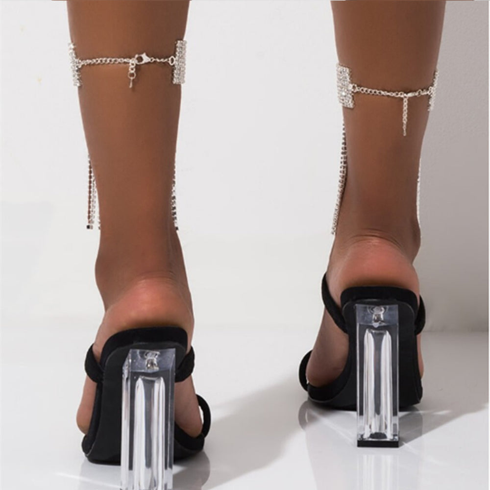 Full Rhinestone Tassel Adjustable Ankles Foot Chain Jewelry for Women