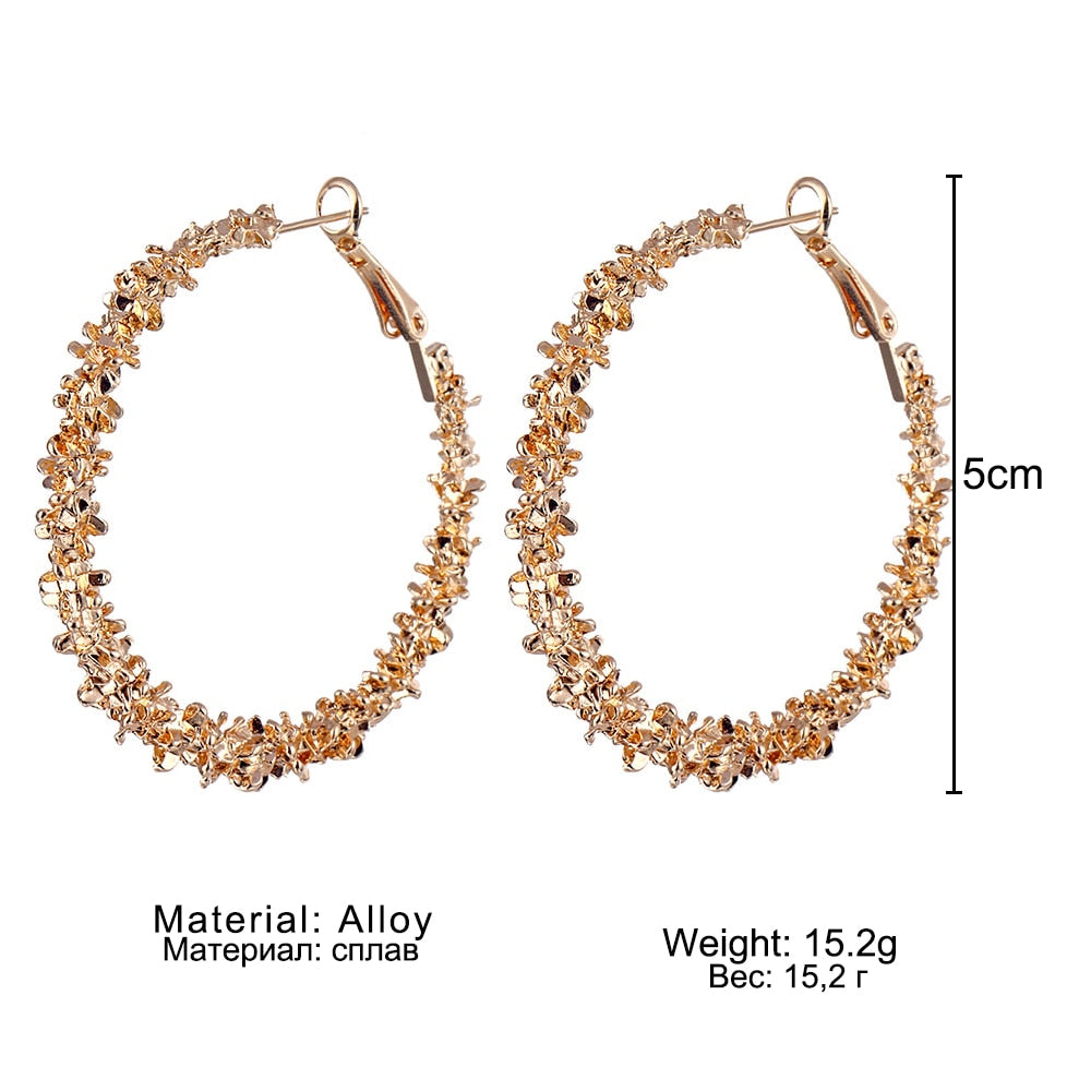 Women's Fashion Statement Golden Punk Charm Earrings