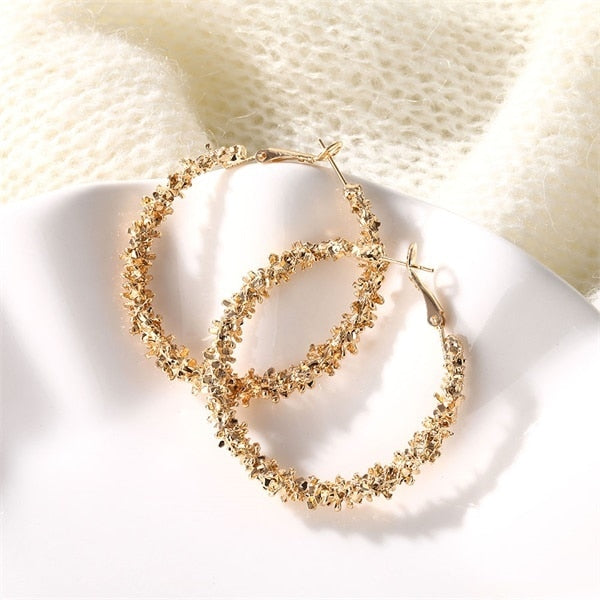 Women's Fashion Statement Golden Punk Charm Earrings