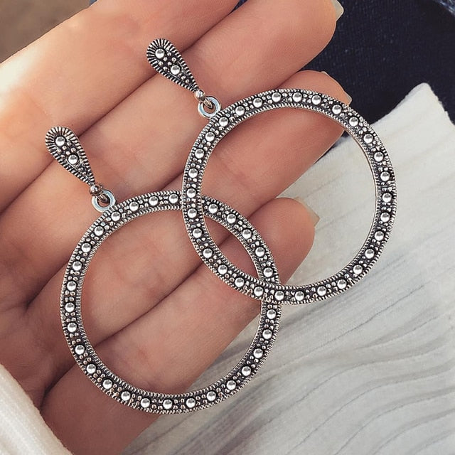 Women's Fashion Statement Golden Punk Charm Earrings