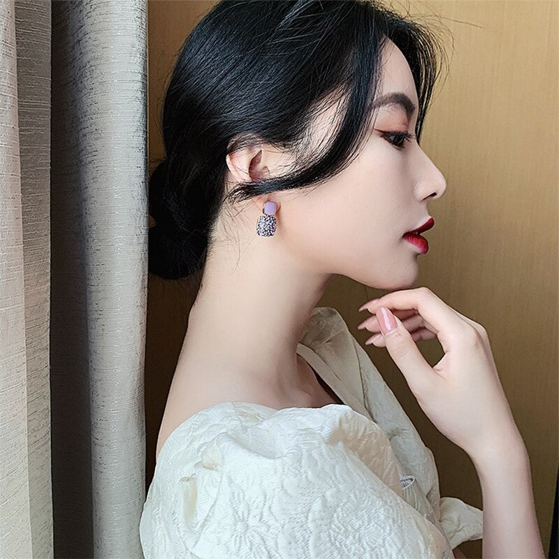 Luxury Female Crystal Zircon Stone Earrings