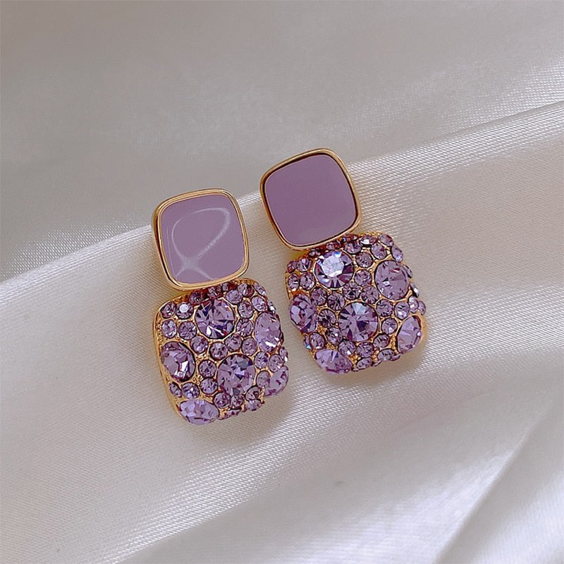 Luxury Female Crystal Zircon Stone Earrings