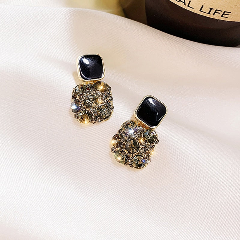 Luxury Female Crystal Zircon Stone Earrings