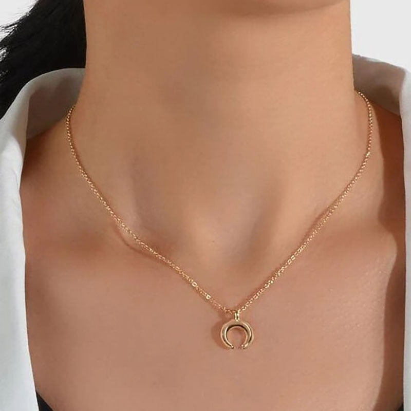 Boho Simple Moon Star Heart Pendant Necklace