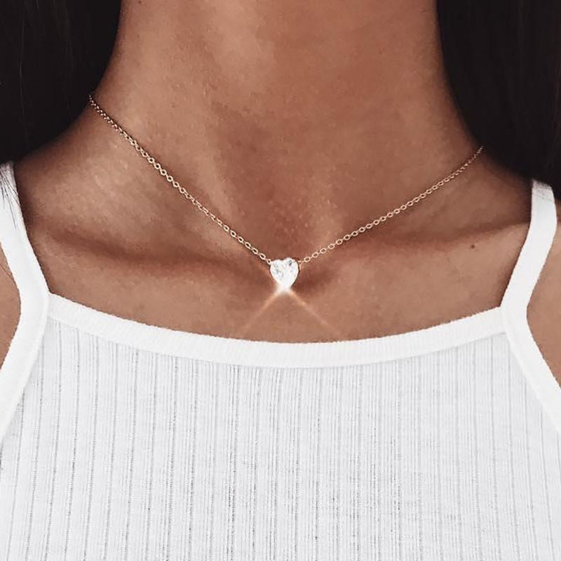Boho Simple Moon Star Heart Pendant Necklace