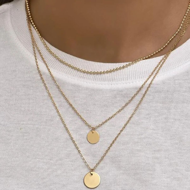 Boho Simple Moon Star Heart Pendant Necklace