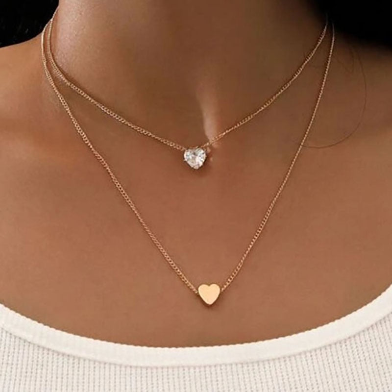 Boho Simple Moon Star Heart Pendant Necklace