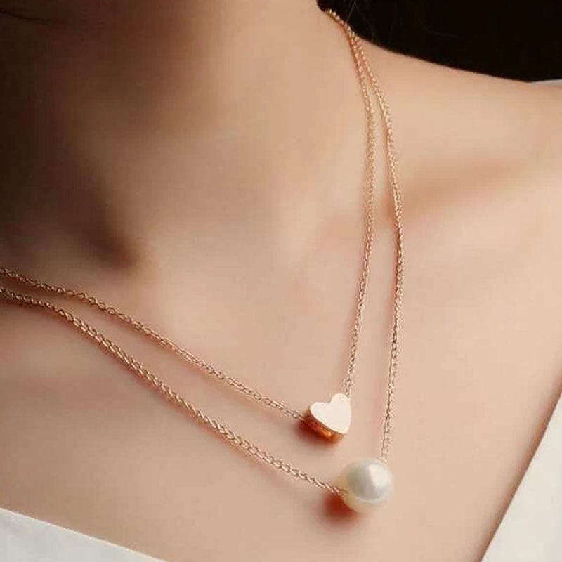 Boho Simple Moon Star Heart Pendant Necklace
