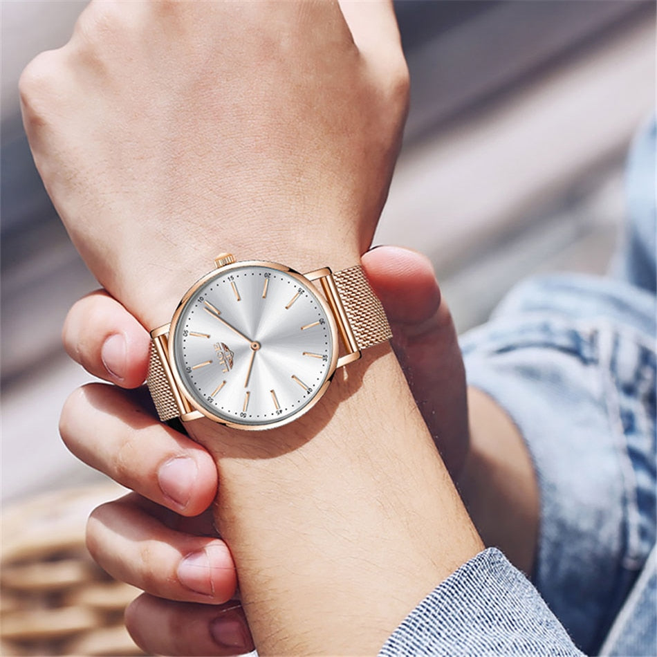 Luxury Ultra Thin Simple Couple Watches  Couple Gift Quartz Wristwatches
