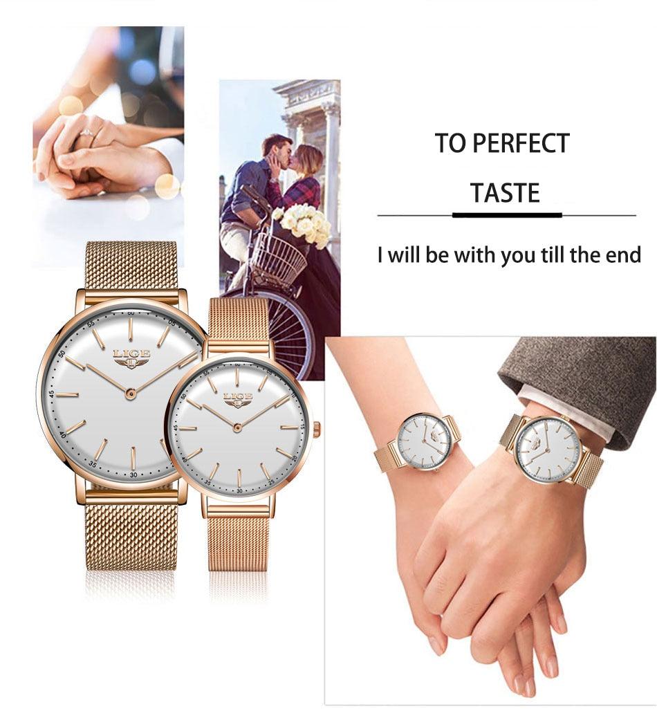 Luxury Ultra Thin Simple Couple Watches  Couple Gift Quartz Wristwatches