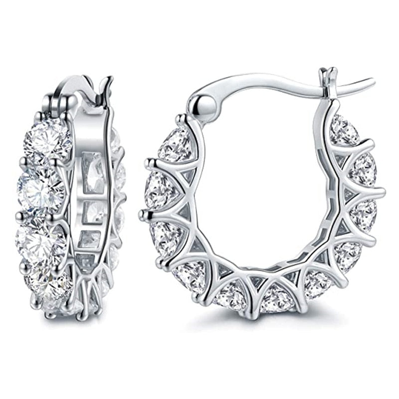 Cubic Zirconia Women Hoop Earrings