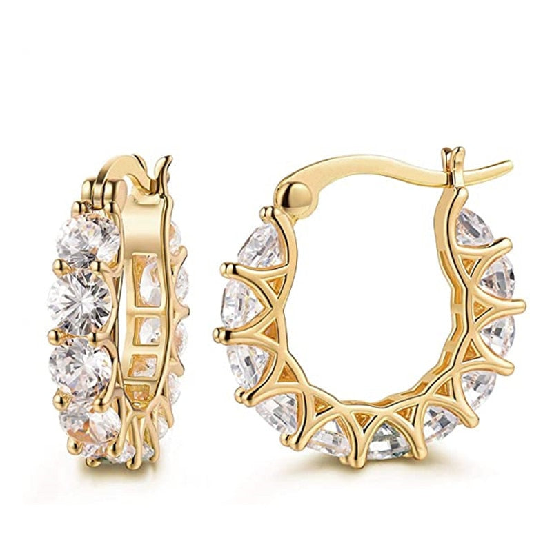 Cubic Zirconia Women Hoop Earrings