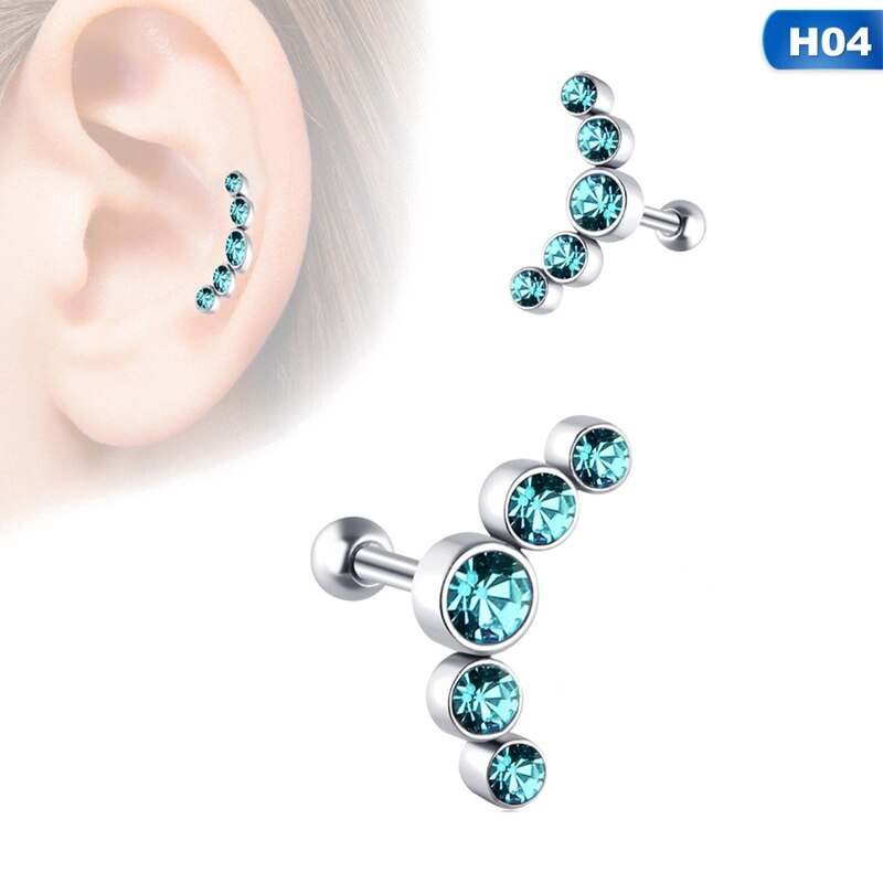 Opal Cartilage Helix Tragus Stud Earring