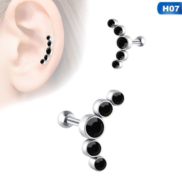 Opal Cartilage Helix Tragus Stud Earring