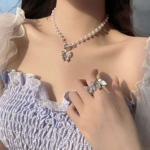 Punk Style Butterfly Choker Clavicle Necklace