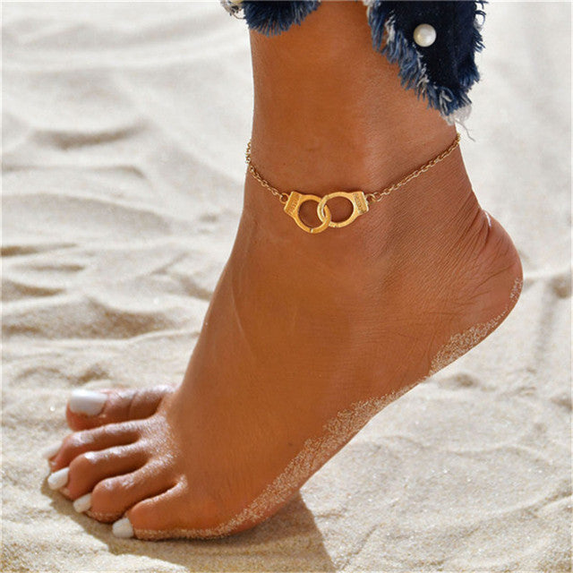 Fashion Bohemia Vintage Summer Gold Color Flower Anklet for Women
