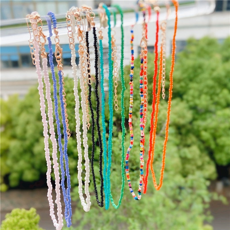 Trendy Bead Strand Beaded Choker Necklace