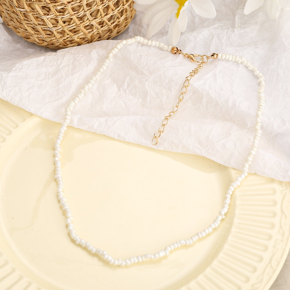 Trendy Bead Strand Beaded Choker Necklace