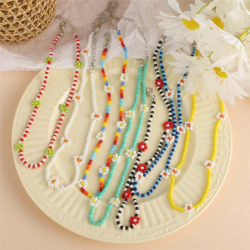 Trendy Bead Strand Beaded Choker Necklace