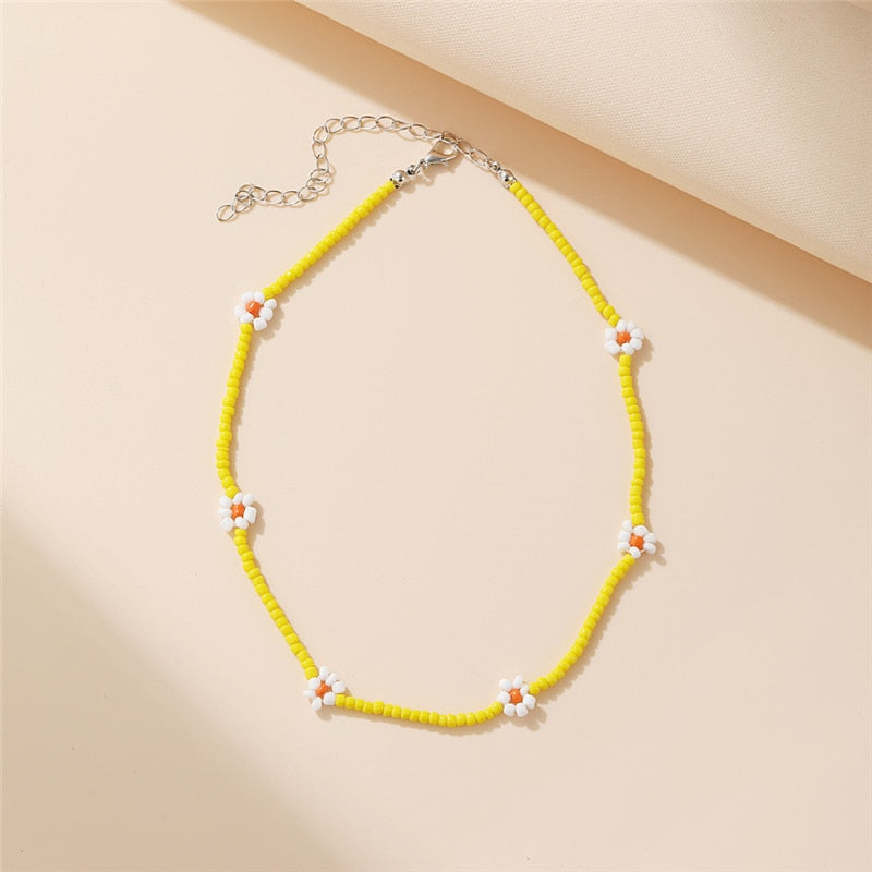 Trendy Bead Strand Beaded Choker Necklace