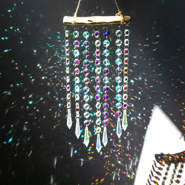 Rainbow Maker Glass Crystal Mobile Wind Chimes with AB Prisms