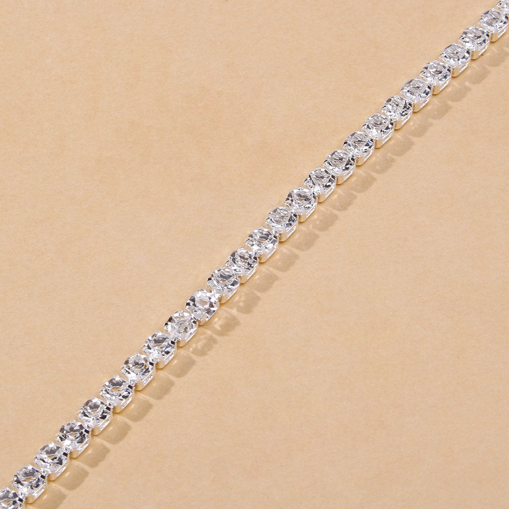 Simple Rhinestone Tennis Chain Anklet Foot for Women