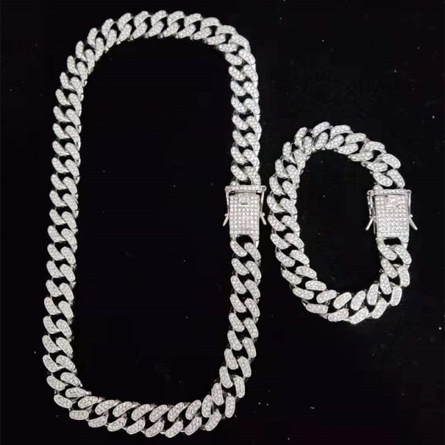 13mm width Miami Cuban Chain HipHop Necklaces