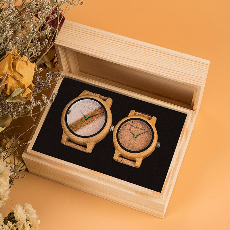 Simple Design Couple Watch Wood Wristwatch Men